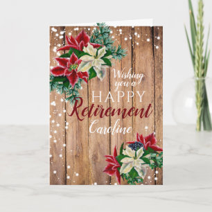 Cartão de Natal de Poinsettia para Aposentadoria R