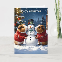 Cartão de Natal de Porcos e Neves