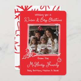 Cartão de Natal de Porte Desenrolado e Quente