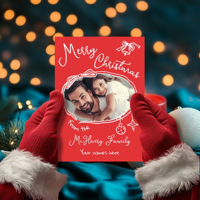 Cartão de Natal de Portografia Desenhado à Mão Bri (Criador carregado)