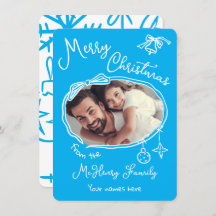 Cartão de Natal de Portografia Desenhado à Mão Bri