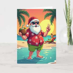 Cartão de Natal de Praia Tropical