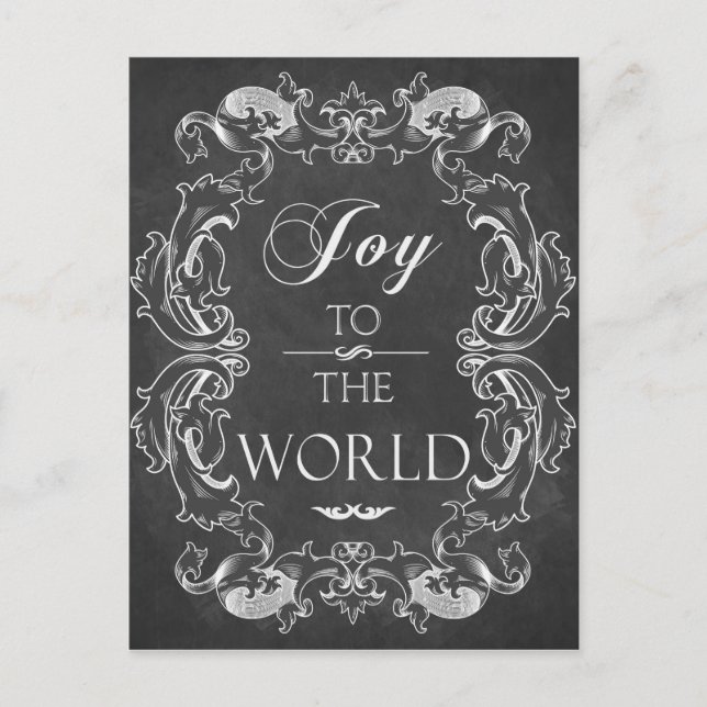 Cartão de Natal de Quadro Quântico Joy to the Worl (Frente)