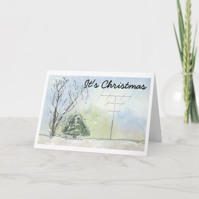 Cartão de Natal de rádio amador com verso (Frente)