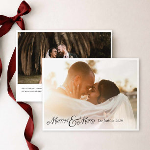 Cartão de Natal de Recém-Casados Felizes e Casados