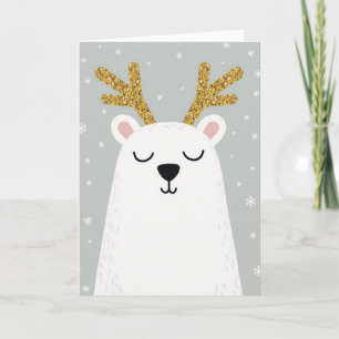 Cartão de Natal de Rena do Urso Polar