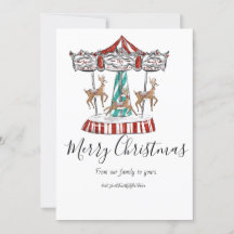 Cartão de Natal de Rena Festiva