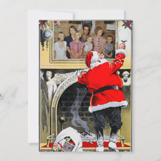 Cartão de Natal de Retrato Personalizado da Famíli