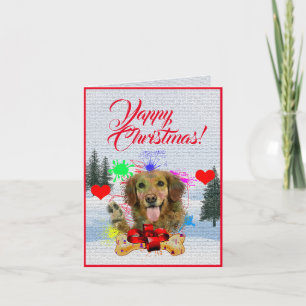 Cartão de Natal de Retriever de Ouro Cute Personal