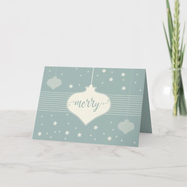 Cartão de Natal de Retro Moderno e Elegante (Frente)