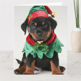 Cartão de Natal De Rottweiler Elf