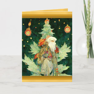 Cartão de Natal de Santa impressionismo aquarela r