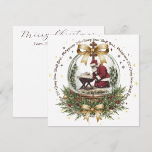 Cartão de Natal de Santa & Presépio com Escritura