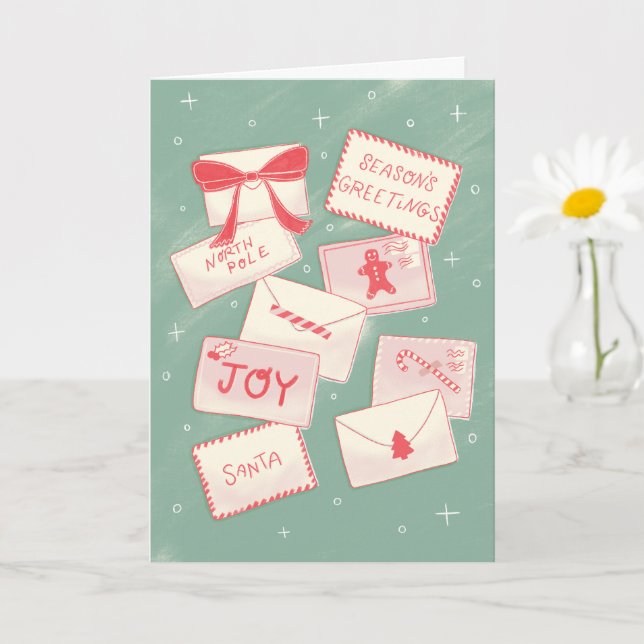 Cartão de Natal de Saudações da Época de Correio d (Planta pequena)