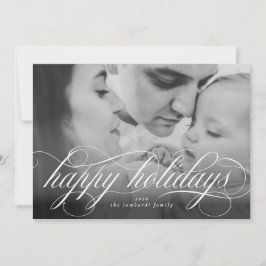 Cartão de Natal de Script de Feriados Felizes