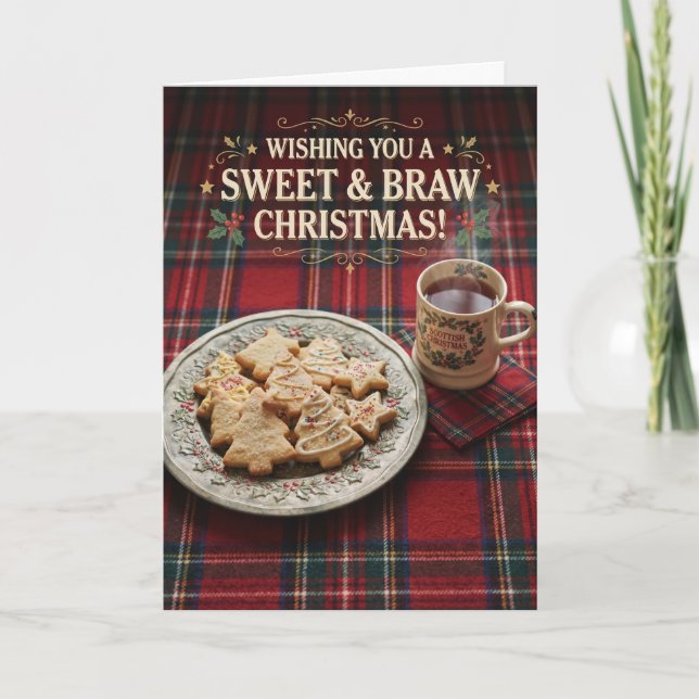 Cartão de Natal de Shortbread Sweet Braw (Frente)