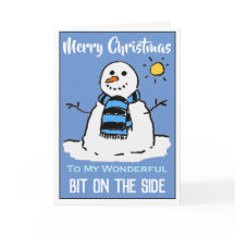 Cartão De Natal De Snowman Para O Seu Bit Do Lado