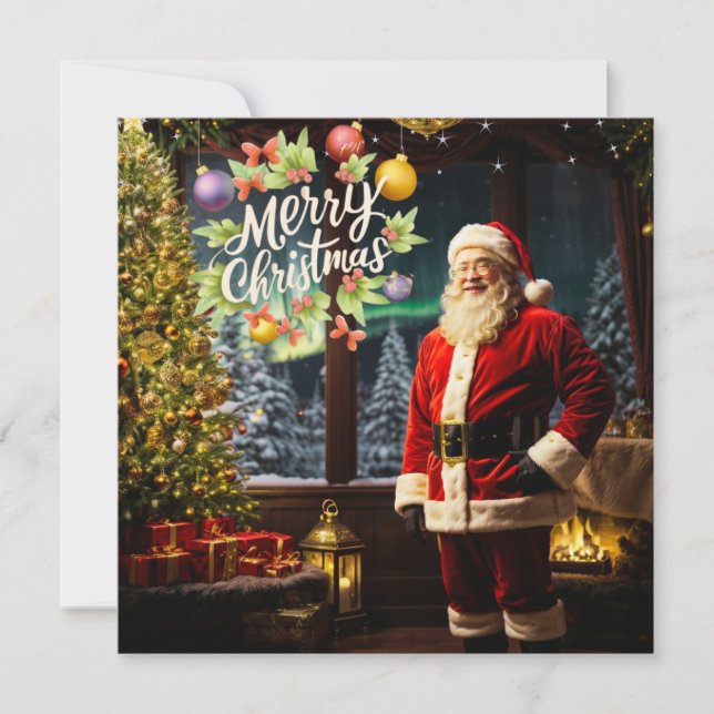 Cartão de Natal de Sorriso Espumante (Frente)