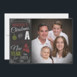 Cartão de Natal de Tipografia do Quadro Chalkboard<br><div class="desc">Cartão de Natal de Tipografia do Quadro Chalkboard</div>