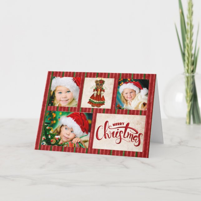 Cartão de Natal de Urso de Natal (Frente)