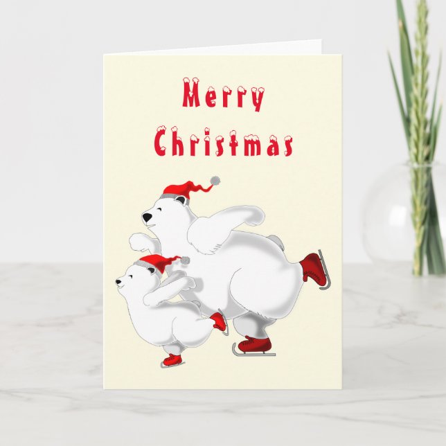 Cartão de Natal de Urso de Pele Feliz (Frente)