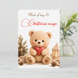 Cartão de Natal de Urso de Pelúcia Macio