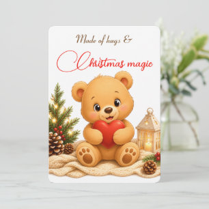 Cartão de Natal de Urso de Pelúcia Macio