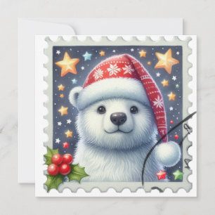 Cartão de Natal de Urso Polar Bonito - Cartões de