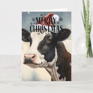 Cartão de Natal de Vaca Única