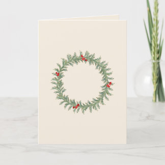 Cartão de Natal de vazio com Watercolor Wreath