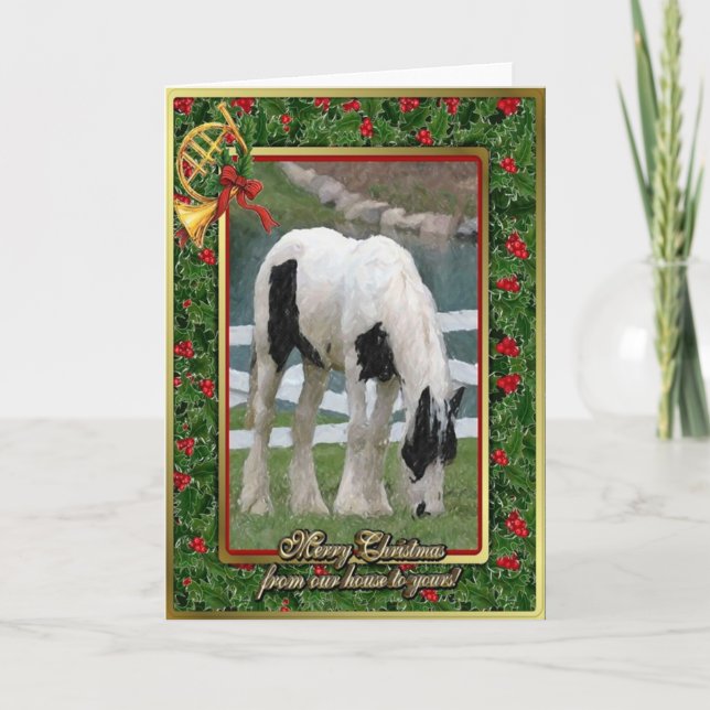 Cartão de Natal de Vazio de Cavalo de Cob Gypsy (Frente)