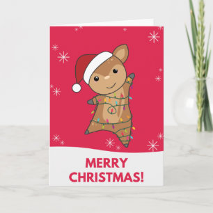 Cartão de Natal de Veado Inverno Animais