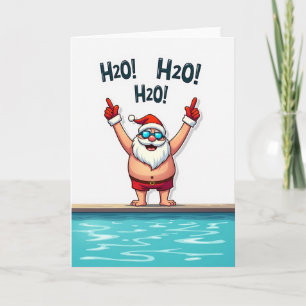 Cartão de Natal de Verão de Natação