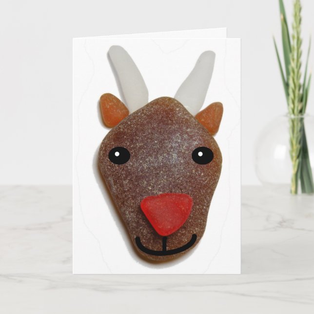 Cartão de Natal de vidro do mar (Frente)