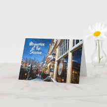 Cartão de Natal de Village Antigo Fashied