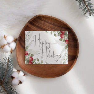 Cartão de Natal de Watercolor Cranberry Business