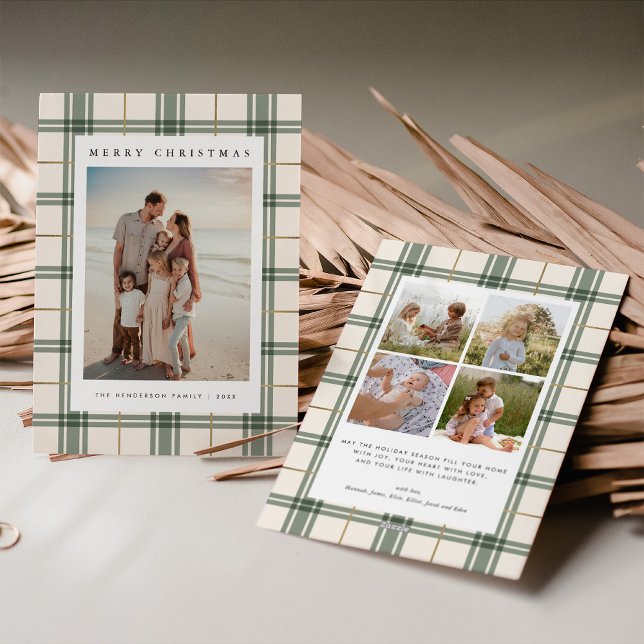 Cartão de Natal de xadrez com Foto (Criador carregado)