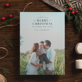 Cartão de Natal de Xadrez de Feriado Preto