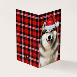 Cartão de Natal de Xadrez de Férias Malamute no Al