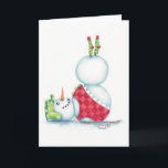 cartão de natal de yoga snowman/ escândalo<br><div class="desc">Natal de uma nova perspectiva. De Idyl-Wyld.</div>
