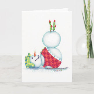cartão de natal de yoga snowman/ escândalo