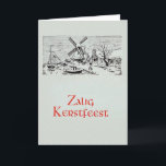 Cartão de Natal de Zalig Kerstfeest do Dutch do<br><div class="desc">Cartão holandês retro/do vintage Natal.  Cena holandesa bonita do inverno!  Zalig Kerstfeest!</div>