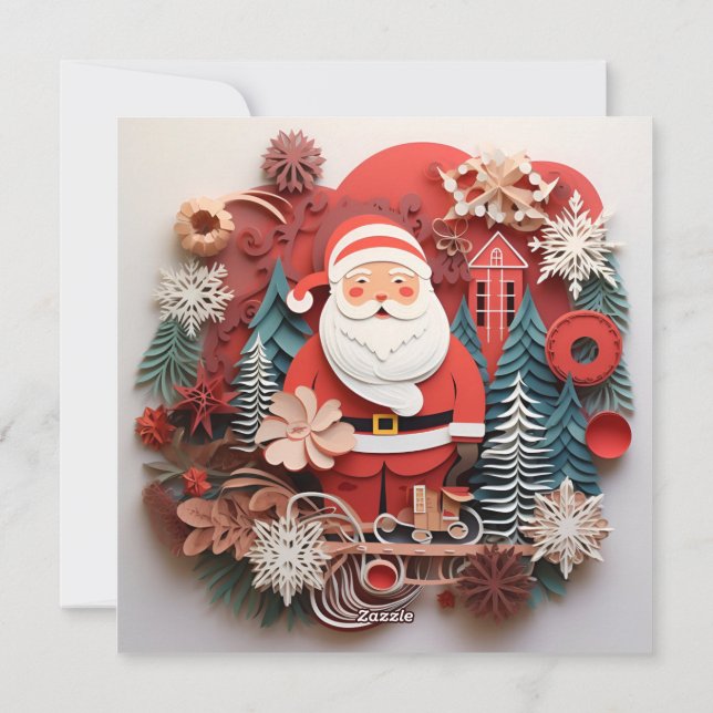 Cartão de Natal decorado com tema de Natal (Verso)