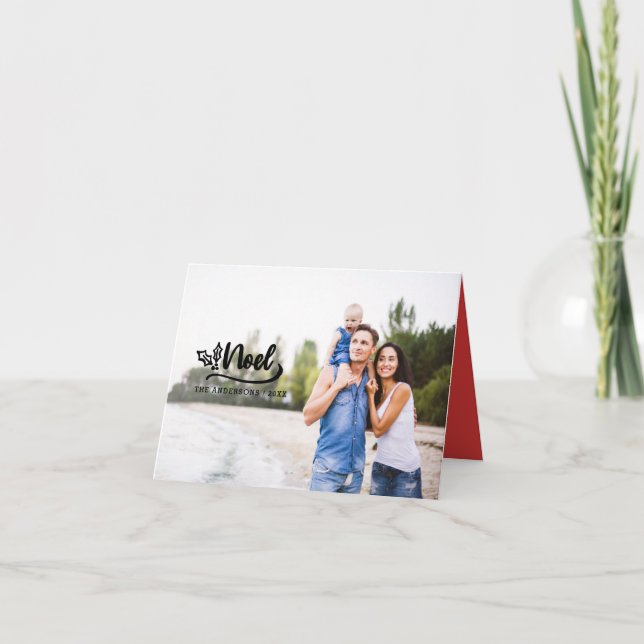 Cartão de Natal desenhado à mão de Noel (Frente)