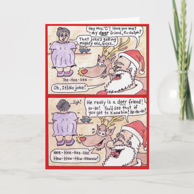 Cartão de Natal - desenhos animados, dos "amigo (Frente)