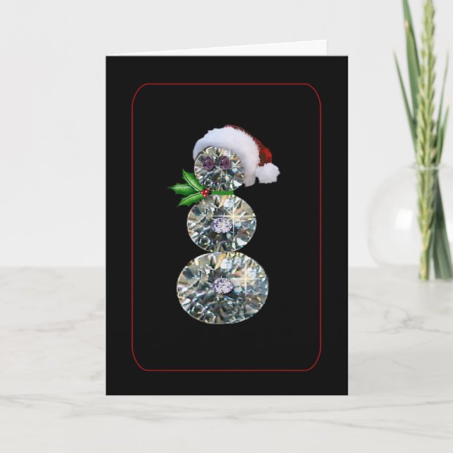 Cartão de Natal Diamond Snowman (Frente)