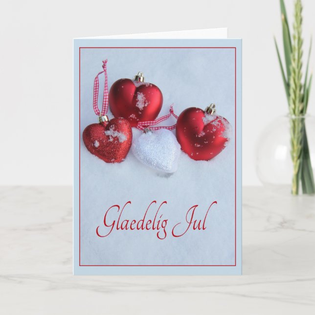 Cartão de Natal Dinamarquês - Glæ delig Jul (Frente)