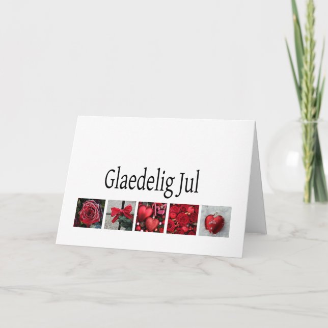 Cartão de Natal Dinamarquês - Glæ delig Jul (Frente)