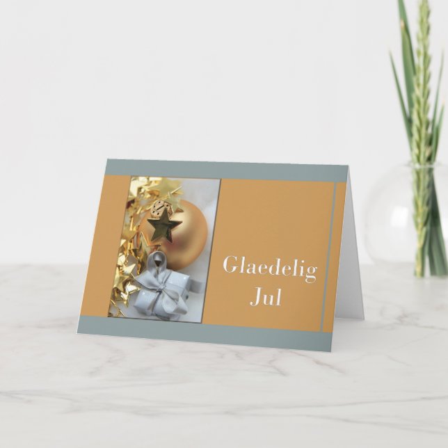 Cartão de Natal Dinamarquês - Glæ delig Jul (Frente)