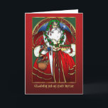 Cartão de Natal dinamarquês - Papai Noel -<br><div class="desc">Cartão de Natal dinamarquês - nytår do godt do og de Papai Noel - de Glædelig julho</div>